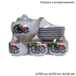 Чайный сервиз 13 предметов Цветы (чайник 700 мл) 00018993