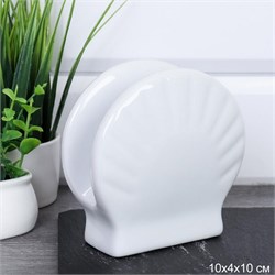 Салфетница 10 см Ракушка фарфор / LU-103 /уп 72/ 00019011