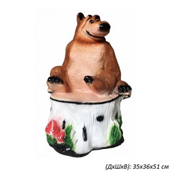 Медведь на пне 35х36х51 см 00019076