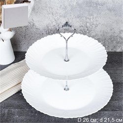 Ваза для фруктов 2-х ярус Классика белая LHP85/105 00019221