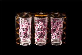 Стакан Бабочка красная шелкография набор 6 штук 00006533