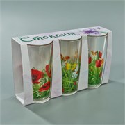 Стакан Цветы круговая высокий 230 мл набор 6 штук 00007268