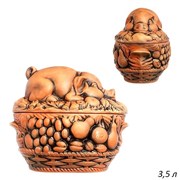 Жаровня Свинка Пикник 3,5 л 20х28х18 см крас.глина