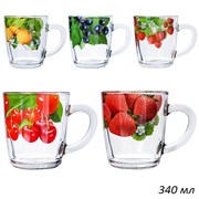 Кружка БЕЙЗИК 55531 Фрукты круговая 350 мл /1х12/ 00006644