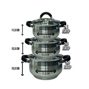 Кастрюли VICALINA 3 штуки 2,1/2,9/3,9 л VL-811 00014280