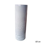 Ваза Цилиндр Мрамор белый стеклянная 60 см (7018)