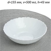 Салатник 500 мл 155 мм тарелка глубокая белаяTW-60 00014808