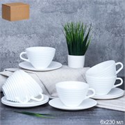 Чайный набор 12 пр белый рифленый N-BWB230BWBD60-6 00015158