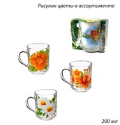 Кружка 1335 Цветы микс 200 мл в подарке 00000984