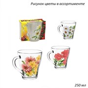 Кружка 1649 Цветы микс 250 мл 1 штука в подарке 00005076