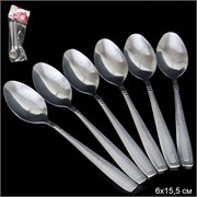 Ложка чайная 6 штук серебро 8 / T-532 /серебро 00015819
