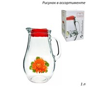 Кувшин 1л BISTRO 80102 Деколь микс с крышкой 1х12 00005835
