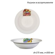Миска 175 мм, 350 мл фарфор Детская микс 2 сорт 00015225