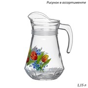 Кувшин 1,15 л КАСАБЛАНКА 43614 Деколь микс в гофре 00000684