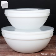 Салатник с крышкой 2 предмета белый / GRAY-SW2A 00016548