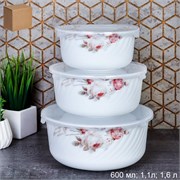 Салатник с крышкой 3 предмета / GRAY-HDW3B (6916) 00016571