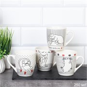 Кружка 250 мл Котики / XZ011 /уп 96/ 00016773