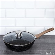 Сковорода с крышкой 24х7 см гранит/индукция/ VG-24 00017033