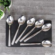 Ложка столовая набор 6 штук гладкая (2006) /1х100/ 00017373