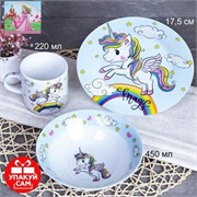 Набор посуды 3 предмета / C900# /уп 6/12/ Единорог 00017540