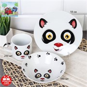 Набор посуды 3 предмета C979# /уп 6/72/ Панда 00017541