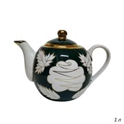 Чайник заварочный 1000 мл зелёный с золотом /уп 6/ 00017604