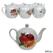 Чайник заварочный 800 мл Цветы микс 2 сорт /уп 6/ 00017700
