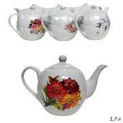 Чайник заварочный 1700 мл Цветы микс 2 сорт /уп 4/ 00017809