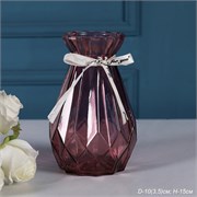 Ваза для цветов 14 см розовая с лентой / WRD-100 00017921