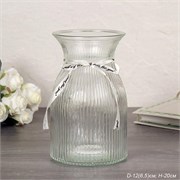 Ваза для цветов 20 см прозрачная с лентой/WRD-103 00017926