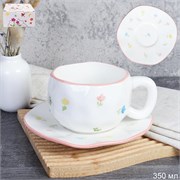 Чайная пара 350 мл 2 предмета / BFLO-15 / Цветы 00017957