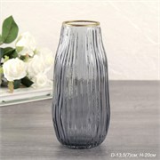 Ваза для цветов 20 см серая с зол каймой / WRD-105 00017949