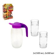 Набор 3 предмета (кувшин 1,5л+2 стак 300 мл) б/рис 00018093