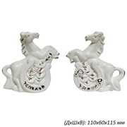 Копилка Лошадка бело-золотая микс 110х60х115 мм 00017383