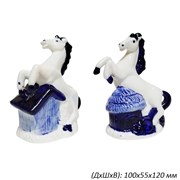 Копилка Лошадка гжель микс 100х55х120 мм фарфор 00017384