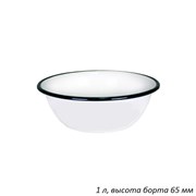 Миска 1 л эмаль белая без рисунка 40304-072 /уп 20 00018128