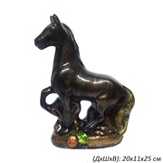 Копилка Лошадка с ягодами бронза 20х11х25 см гипс 00018158