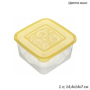 Контейнер для продуктов 1л квадратный М1627 /уп 40 00018256
