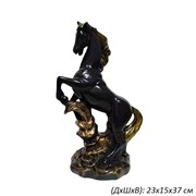 Копилка Конь на дыбах средний черный 23х15х37 см 00017388