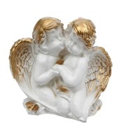 Ангелы влюблённая пара бело-золотые 27х14х26 см
