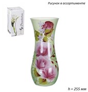 Ваза Флора 43737 тон рисовка h=255 мм, d=110 мм 00002865