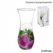 Ваза Флора 43737 прозрачная рисовка h=255,d=110 мм 00001954