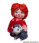 Домовенок Кузя с котом 26х24х40 см 00019106