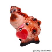 Копилка Овечка с сердцем большая 22х16х22 см 00019123