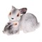 Два кролика маленькие 10х15,5 см - фото 5099
